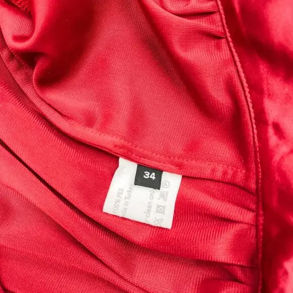 New Arrivals Dress Nico Rouge Pigalle Red Mini Dress Long Sleeves 34, US 4 - Picture 9 of 9